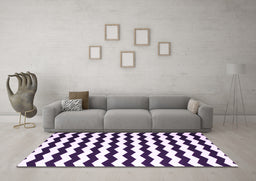 Machine Washable Abstract Purple Contemporary Area Rugs in a Living Room, wshcon671pur