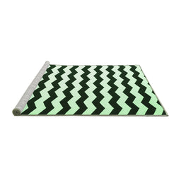 Sideview of Machine Washable Abstract Emerald Green Contemporary Area Rugs, wshcon671emgrn