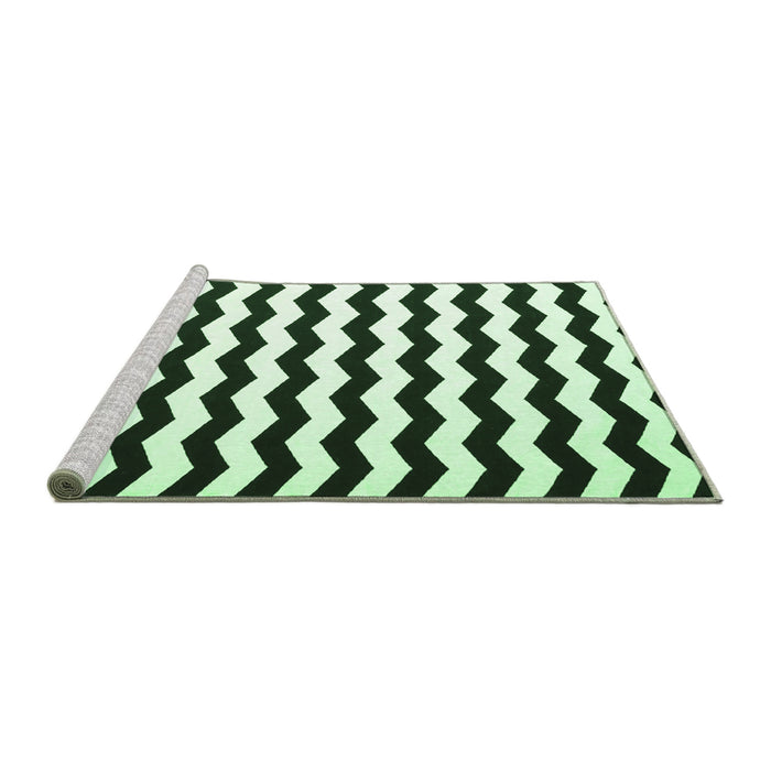 Sideview of Machine Washable Abstract Emerald Green Contemporary Area Rugs, wshcon671emgrn