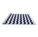 Sideview of Machine Washable Abstract Blue Contemporary Rug, wshcon671blu
