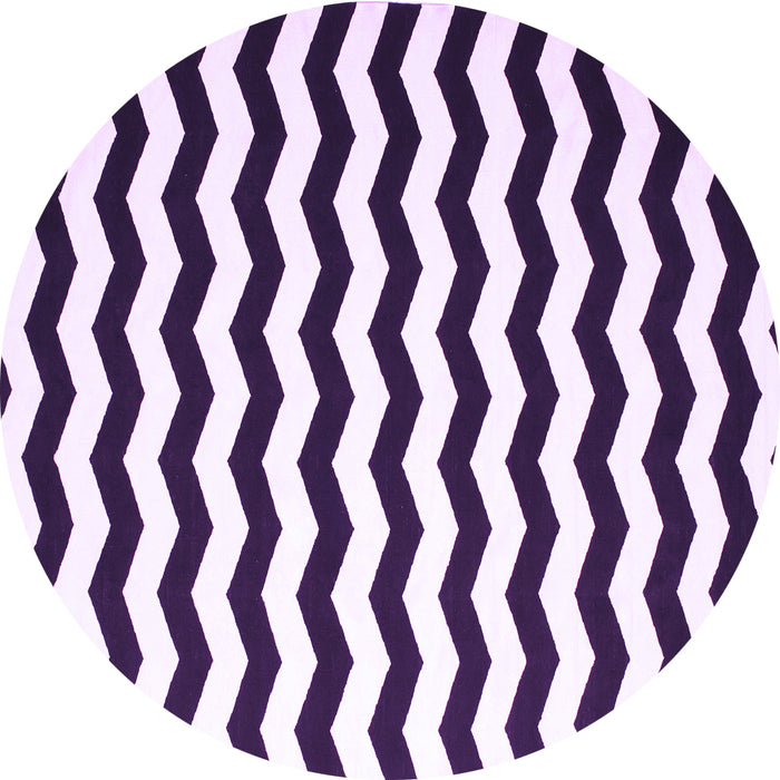 Round Machine Washable Abstract Purple Contemporary Area Rugs, wshcon671pur