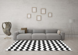 Machine Washable Abstract Gray Contemporary Rug in a Living Room,, wshcon671gry