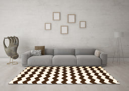 Machine Washable Abstract Orange Contemporary Area Rugs in a Living Room, wshcon671org