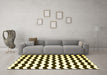 Machine Washable Abstract Yellow Contemporary Rug in a Living Room, wshcon671yw