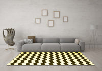 Machine Washable Abstract Yellow Contemporary Rug, wshcon671yw