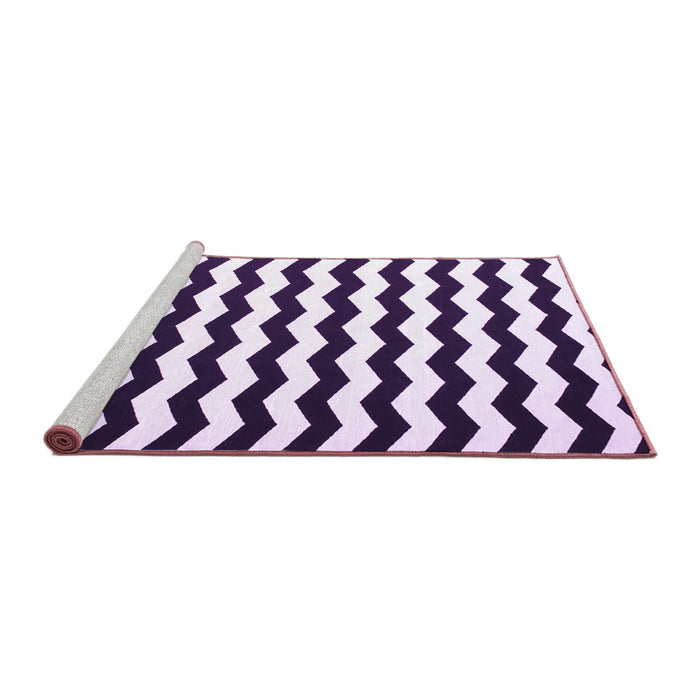 Sideview of Machine Washable Abstract Purple Contemporary Area Rugs, wshcon671pur
