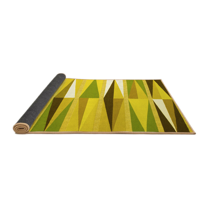 Sideview of Abstract Yellow Contemporary Rug, con672yw