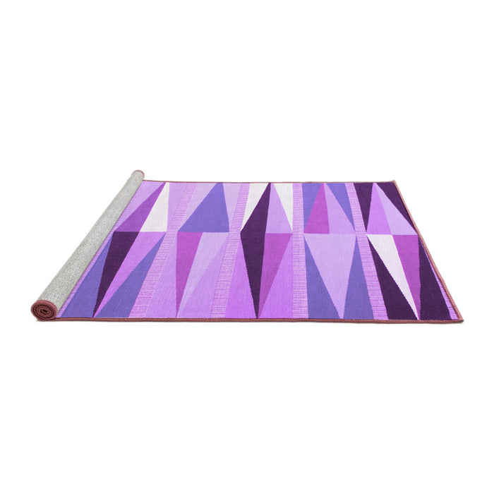 Sideview of Machine Washable Abstract Purple Contemporary Area Rugs, wshcon672pur