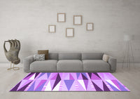 Machine Washable Abstract Purple Contemporary Rug, wshcon672pur