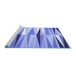 Sideview of Machine Washable Abstract Blue Contemporary Rug, wshcon672blu