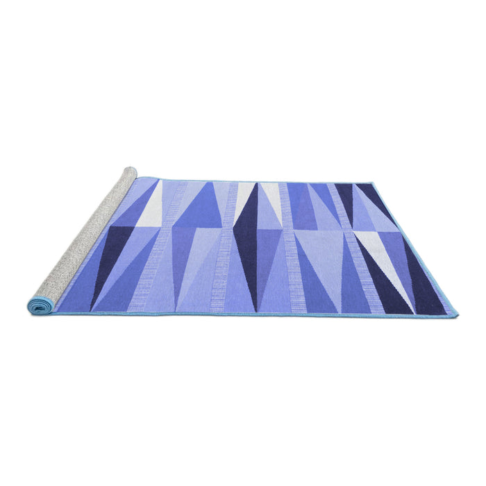 Sideview of Machine Washable Abstract Blue Contemporary Rug, wshcon672blu