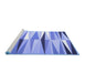 Sideview of Machine Washable Abstract Blue Contemporary Rug, wshcon672blu