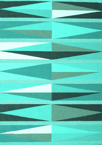 Abstract Turquoise Contemporary Rug, con672turq