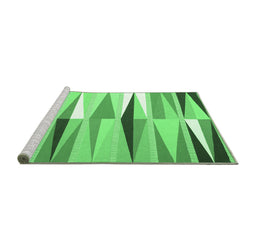 Sideview of Machine Washable Abstract Emerald Green Contemporary Area Rugs, wshcon672emgrn