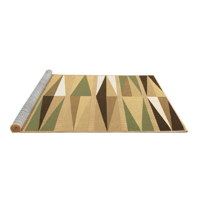 Sideview of Machine Washable Abstract Brown Contemporary Rug, wshcon672brn