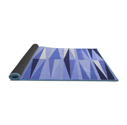 Sideview of Abstract Blue Contemporary Rug, con672blu