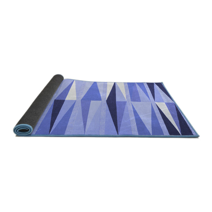 Sideview of Abstract Blue Contemporary Rug, con672blu