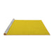 Sideview of Machine Washable Abstract Yellow Contemporary Rug, wshcon673yw