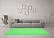 Machine Washable Abstract Emerald Green Contemporary Area Rugs in a Living Room,, wshcon673emgrn