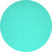 Round Machine Washable Abstract Turquoise Contemporary Area Rugs, wshcon673turq