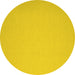 Round Machine Washable Abstract Yellow Contemporary Rug, wshcon673yw