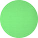 Round Abstract Emerald Green Contemporary Rug, con673emgrn