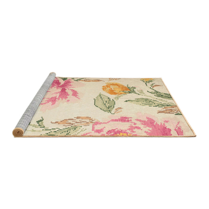 Serging Thickness of Machine Washable Contemporary Gold Rug, wshcon674