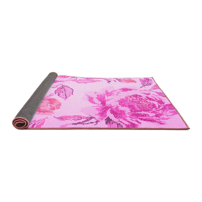Sideview of Botanical Pink Coastal Rug, con674pnk
