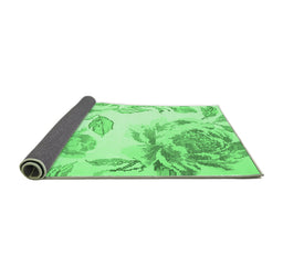Sideview of Botanical Emerald Green Coastal Rug, con674emgrn