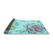 Sideview of Botanical Light Blue Coastal Rug, con674lblu