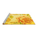 Sideview of Machine Washable Botanical Yellow Coastal Rug, wshcon674yw