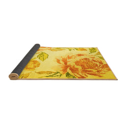 Sideview of Botanical Yellow Coastal Rug, con674yw