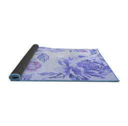 Sideview of Botanical Blue Coastal Rug, con674blu