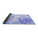 Sideview of Botanical Blue Coastal Rug, con674blu