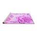 Sideview of Machine Washable Botanical Purple Coastal Area Rugs, wshcon674pur