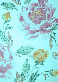 Botanical Light Blue Coastal Rug, con674lblu