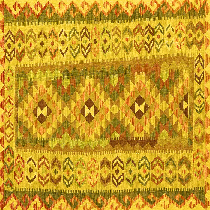 Square Southwestern Yellow Country Rug, con675yw