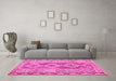 Machine Washable Southwestern Pink Country Rug in a Living Room, wshcon675pnk