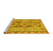 Sideview of Machine Washable Southwestern Yellow Country Rug, wshcon675yw