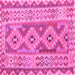 Square Southwestern Pink Country Rug, con675pnk