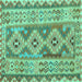 Square Southwestern Turquoise Country Rug, con675turq