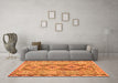 Machine Washable Southwestern Orange Country Area Rugs in a Living Room, wshcon675org