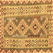 Square Machine Washable Southwestern Brown Country Rug, wshcon675brn