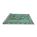 Sideview of Machine Washable Southwestern Light Blue Country Rug, wshcon675lblu