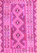 Machine Washable Southwestern Pink Country Rug, wshcon675pnk