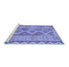 Sideview of Machine Washable Southwestern Blue Country Rug, wshcon675blu