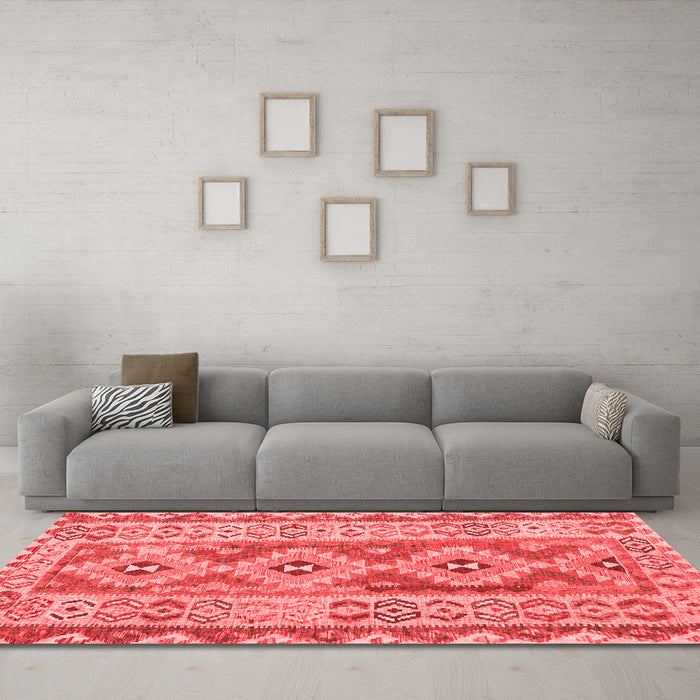 Country Red Washable Rugs