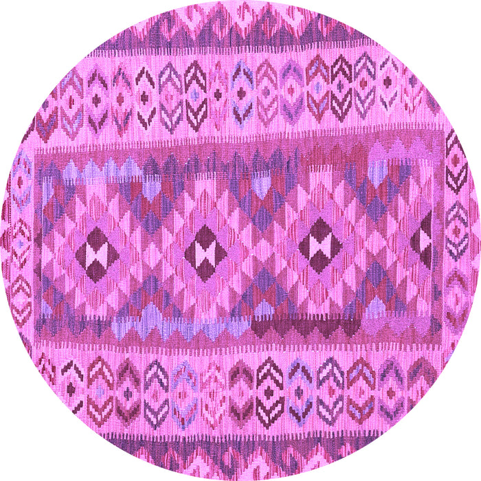 Round Southwestern Purple Country Rug, con675pur