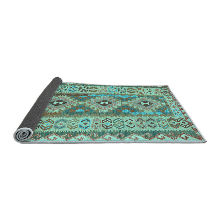 Sideview of Southwestern Light Blue Country Rug, con675lblu