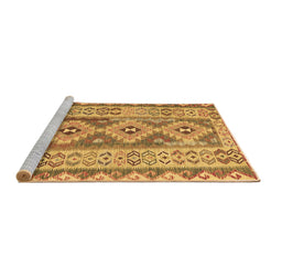Sideview of Machine Washable Southwestern Brown Country Rug, wshcon675brn